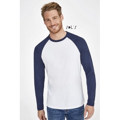 T-shirt Long sleeve MEN S TWO-COLOUR T-SHIRT WITH LONG RAGLAN SLEEVES funky 