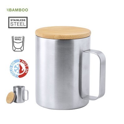 Coffee Mug Insulated 350ml with bamboo lid