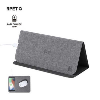 Wireless CHARGER & MOUSEPAD made from RPET polyester and recycled plastic KIMY