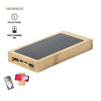 WIRELESS POWER BANK made from bamboo DIUK FSC