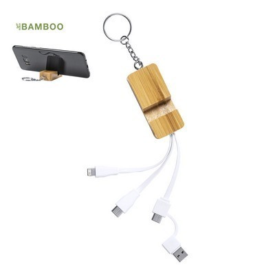  Multifunction Charger with multiple cable attachments made from Bamboo Drusek