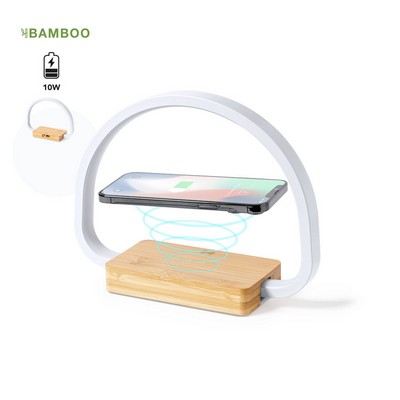 Wireless charger and lamp made from natural bamboo cuttings Labrum 