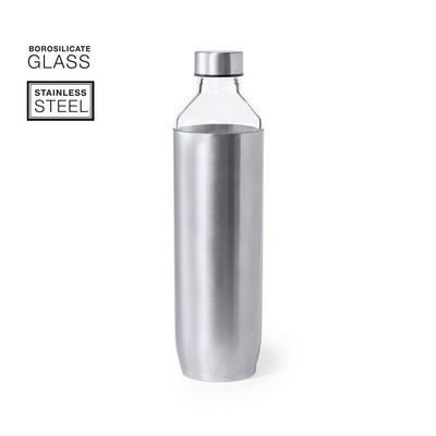 Drink Bottle glass with a stainless steel case 850ml