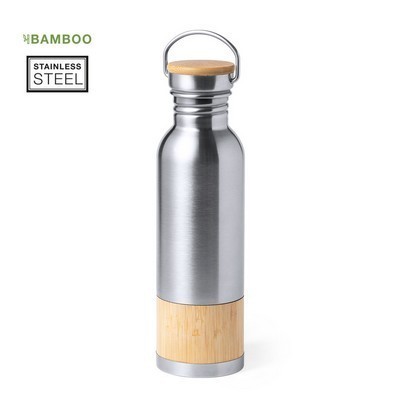 drink Bottle stainless steel and bamboo 800ml 