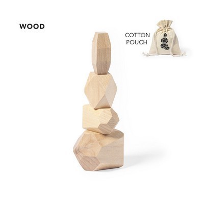 PUZZLE made from natural pine wood 4 pieces in a cotton bag KETEL 