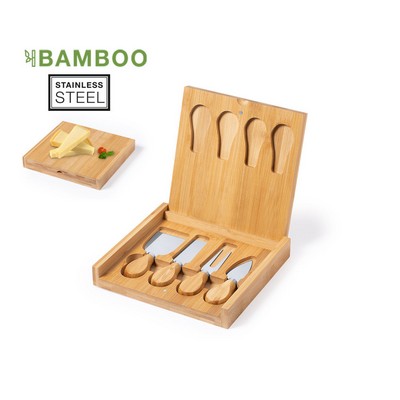 CHEESE BOARD and KNIFE SET folding box style bamboo 