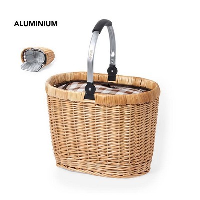  Picnic Basket wicker isothermal inside Halbax