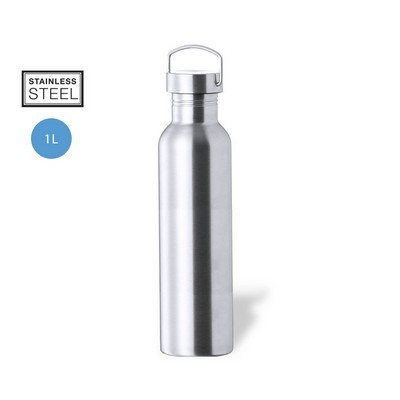 Drink Botttle Large 1 litre capacity stainless steel with carry handle