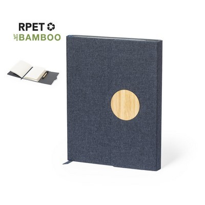 NOTEBOOK A5 size cover - is RPET with bamboo inlay 80 lined sheets