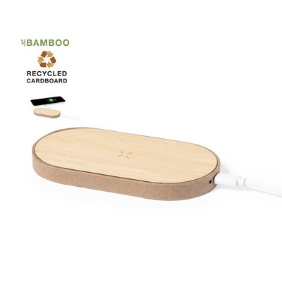 Wireless CHARGER made from recycled cardboard and bamboo TEDEY