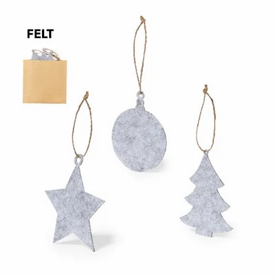 Christmas tree decorations made from felt - set of 3 