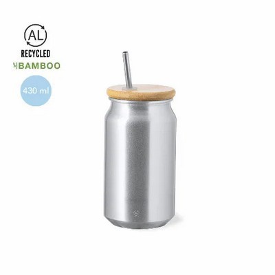 Jar made from Recycled aluminium with bamboo lid 