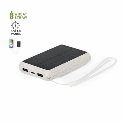 Solar power bank made from wheat straw 