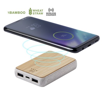 wireless charge made from bamboo and wheat straw Gorix Power Bank