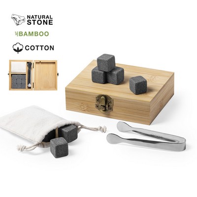  ICE CUBES 9 reusable ice cubes made of soapstone, with tongs and packed in a cotton pouch HOLIER