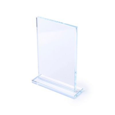 Trophy / Plaque thick glass 14 x 19 x 4.5 cm Recsum