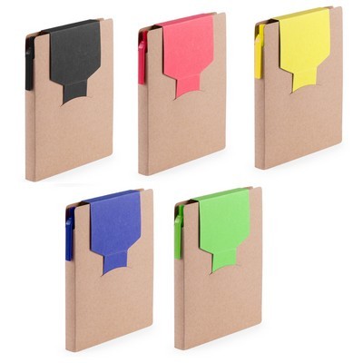 Sticky Notepad cover and pen made from recycled cardboard Cravis