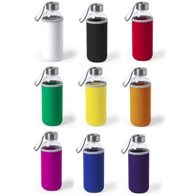 Drink bottle 420ml Glass with Neoprene sleeve 