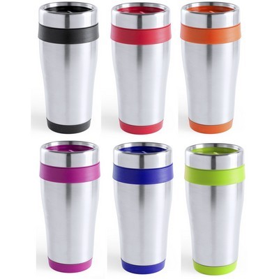 Coffee Cup Fresno Reusable - 450ml stainless steel with safety flap 