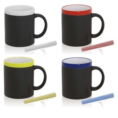 coffee Mug ceramic with blackboard paint chalk included 350ml