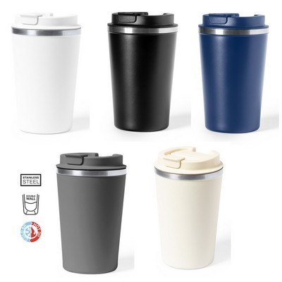 Coffee cup reusable stainless steel double wall 350ml 