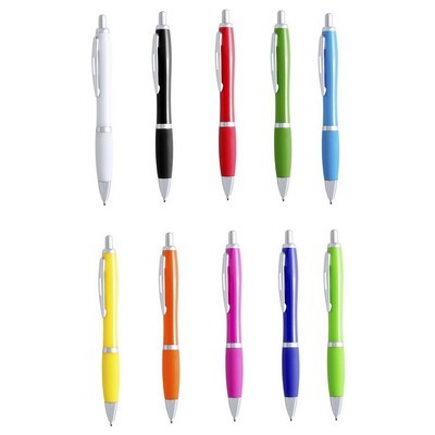 Plastic Pen push action blue ink Clexton