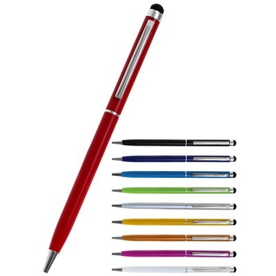 Metal pen slimline twist action with stylus Rio touch screen 