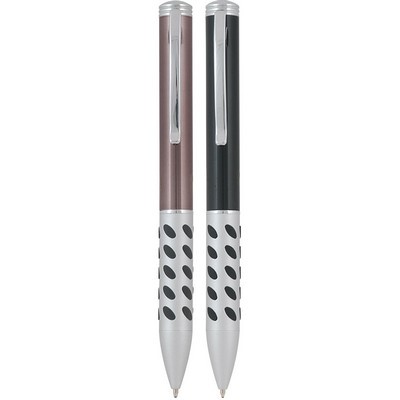 Metal pen twist action two tone Clarion 