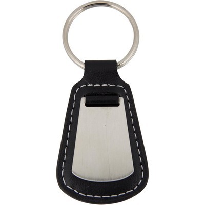  keyring imitation leather with matt chrome inlay Max 