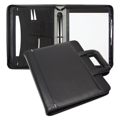 Compendium with pull out handles and zip closure 