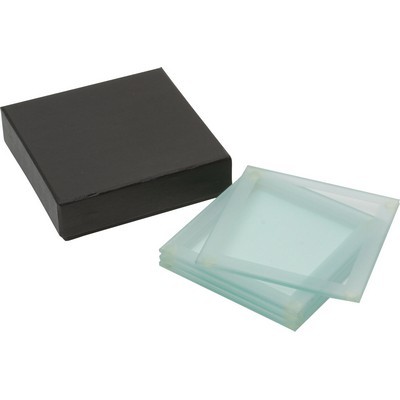 Coaster set of 4 made from glass packed in a gift box 