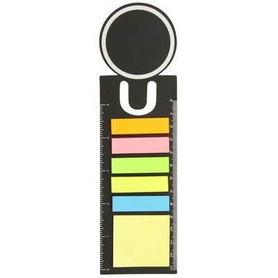 Bookmark ruler with sticky notes