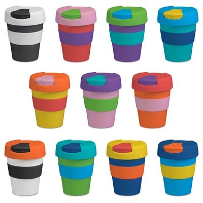 coffee cup / Mug 11oz/320ml Plastic Karma Kup Plastic Flip Lid Reusable Eco Friendly 