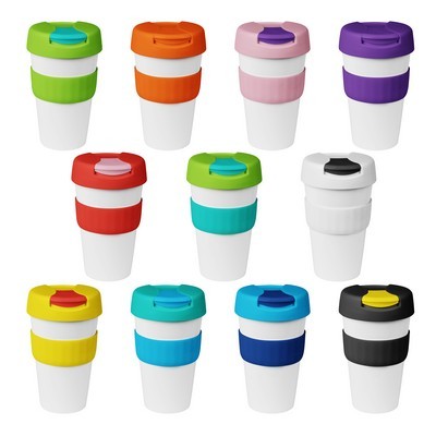 coffee cup / Mug 16oz/535ml Large Plastic Karma Kup Plastic Flip Lid Reusable Eco Friendly 