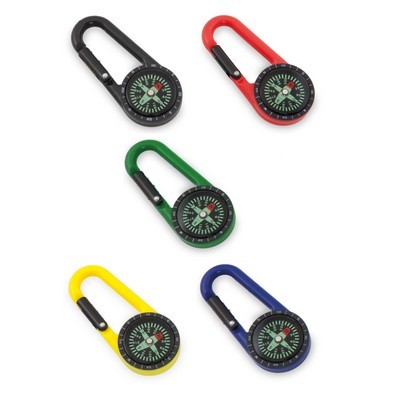 Compass on a carabiner lots of colours (LOCAL STOCK IN BLACK) Clark