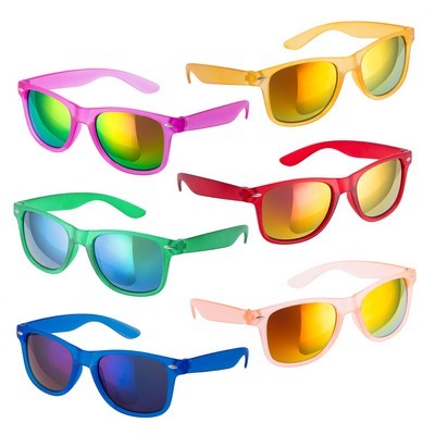 Sunglasses translucent frame and mirrored lenses UV400 Protection Nival