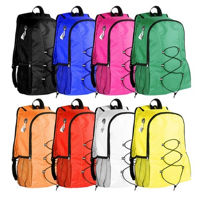 Backpack 600D polyester elastic net pockets Lendross