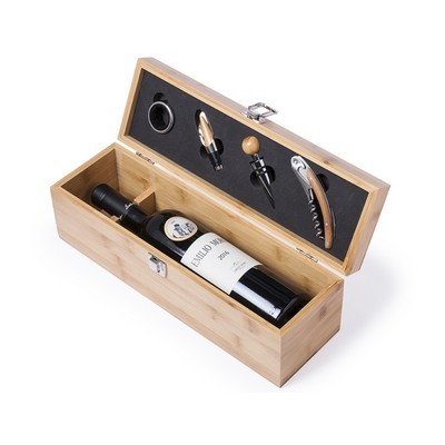 Wine box (bamboo) single bottle with wine set Boriax