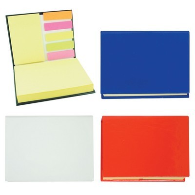 Sticky note book with multiple tabs and hard cover 