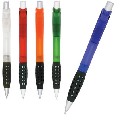 Pen plastic frosted barrel textured rubber grip Apollo 