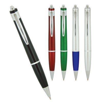 Plastic pen with push action colourful barrel parker style refill Munich 