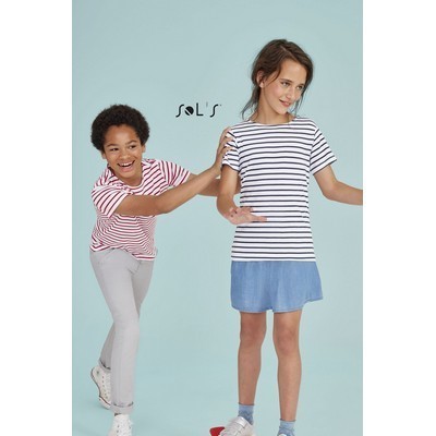 T shirt KIDS striped and round neck combed cotton MILES 
