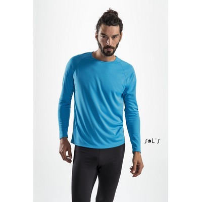 T shirt long sleeve men s 100% breathable polyester SPORTY 