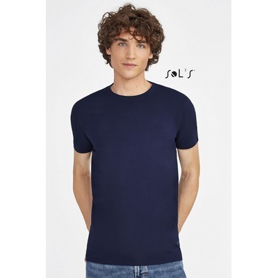 T shirt Men s round neck Jersey , 95% semi combed ring spun cotton and 5% elastane MILLENIUM 