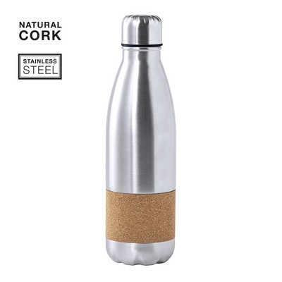 Drink Bottle stainless steel and cork 750ml 