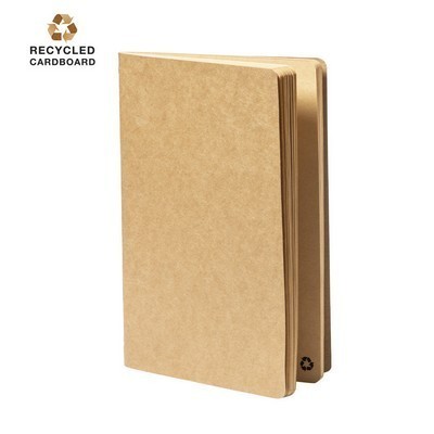 NOTEBOOK A5 with recycled carboard cover and recycled emblem