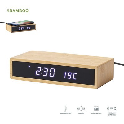  ALARM CLOCK digital made from Bamboo 