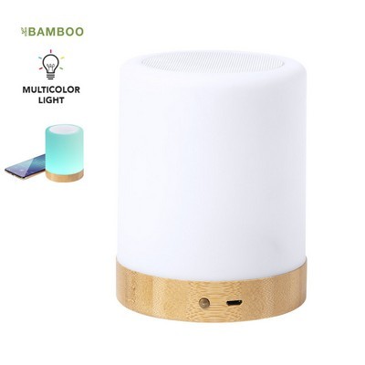 SPEAKER with soft touch colour changing light case made from Bamboo NALOW