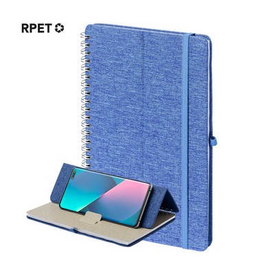  Notebook A5 with phone holder made from RPET materials ECO FRIENDLY