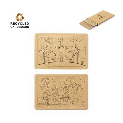 JIGSAW PUZZLE set of 2 made from recycled cardboard 12 piece Clavier